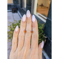 1.14&nbsp;Ct.Tw.Total Carat Weight Orange Sapphire Studs Earrings, 14K White Gold Life Style