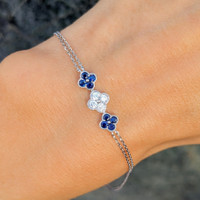 0.28 Ct.Tw. Sapphire 14K White Gold bracelet