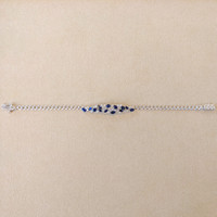 1.96 Ct.Tw. Blue Sapphire and Natural Diamond Pave Bracelet, 14K White Gold Image