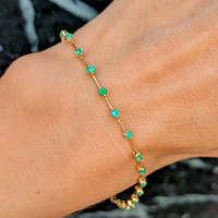 1.06 Ct.Tw. Emerald 14K Yellow Gold bracelet