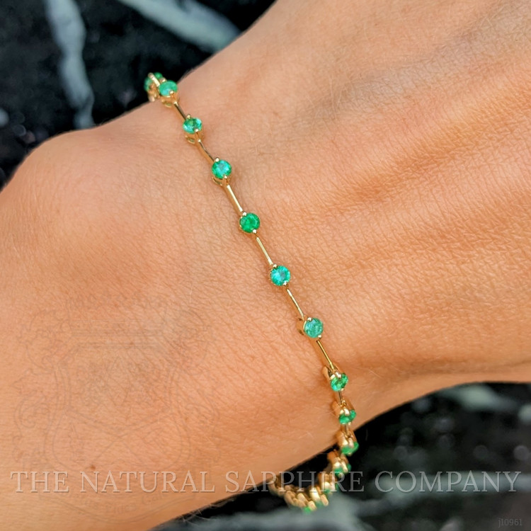1.06 Ct.Tw. Emerald Tennis/Line Bracelet, 14K Yellow Gold