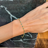 1.06 Ct.Tw.Total Carat Weight Emerald Tennis/Line Bracelet, 14K Yellow Gold Life Style