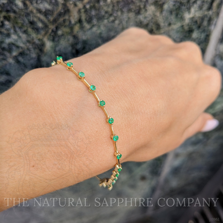 1.06 Ct.Tw. Emerald Tennis/Line Bracelet, 14K Yellow Gold
