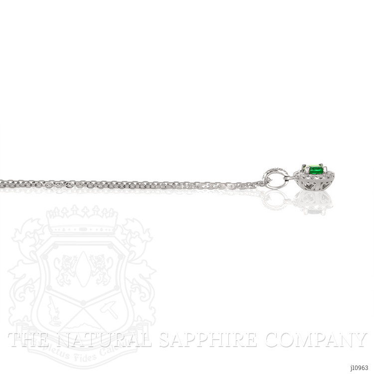 0.43 Ct. Emerald Natural Diamond Pave Pendant, 18K White Gold
