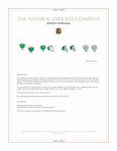4.48 Ct.Tw.Total Carat Weight Emerald and Natural Diamond Pave Earrings, 18K White Gold Appraisal