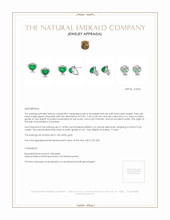 4.48 Ct.Tw. Emerald Natural Diamond Pave Earrings, 18K White Gold Appraisal