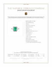 1.66 Ct. Emerald and Natural Diamond Antique Style Ring, 14K White Gold Scan Report