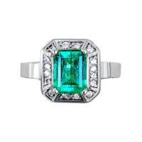 1.66 Ct. Emerald 14K White Gold ring