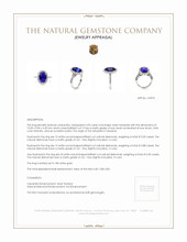 4.95 Ct. Tanzanite Natural Diamond Pave Ring, 18K White Gold Appraisal