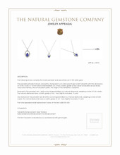 6.45 Ct. Tanzanite Natural Diamond Antique Style Pendant, 18K White Gold Appraisal