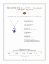 6.45 Ct. Violet Tanzanite and Natural Diamond Antique Style Pendant, 18K White Gold Scan Report