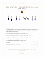 20.29 Ct.Tw. Tanzanite Natural Diamond Antique Style Earrings, 18K White Gold Appraisal