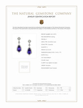 20.29 Ct.Tw. Tanzanite Natural Diamond Antique Style Earrings, 18K White Gold Scan Report