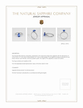 2.03 Ct. Blue Sapphire Pave Ring, Platinum 950 Appraisal