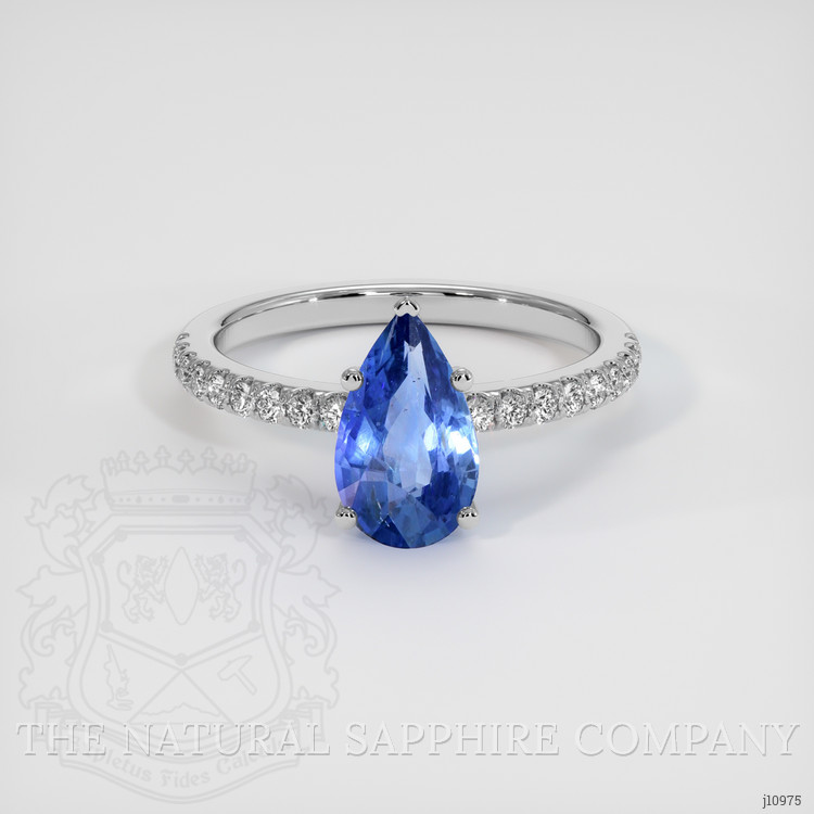 2.03 Ct. Blue Sapphire Pave Ring, Platinum 950
