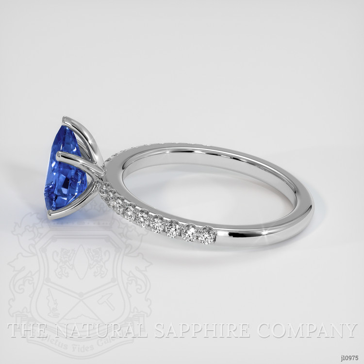 2.03 Ct. Blue Sapphire Pave Ring, Platinum 950