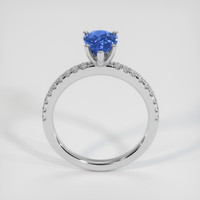 2.03 Ct. Blue Sapphire Pave Ring, Platinum 950 Image