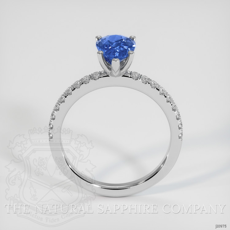 2.03 Ct. Blue Sapphire Pave Ring, Platinum 950