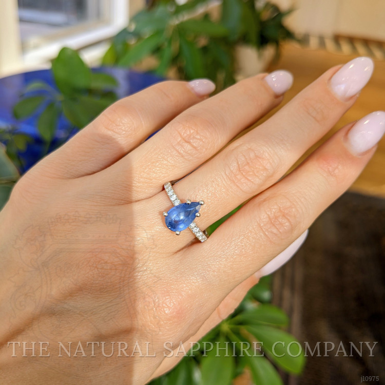 2.03 Ct. Blue Sapphire Pave Ring, Platinum 950