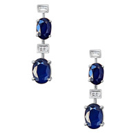 3.11 Ct.Tw. Sapphire 14K White Gold earring