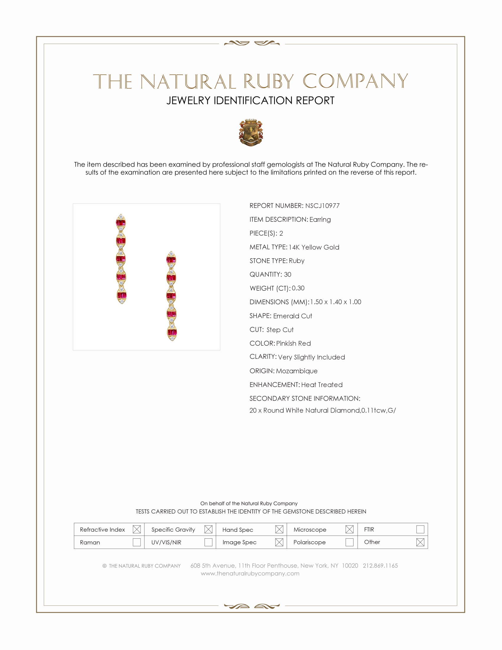 0.30 Ct.Tw. Pinkish Red Ruby and Natural Diamond Bezel Earrings, 14K Yellow Gold