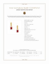 1.33 Ct.Tw.Total Carat Weight Ruby and Natural Diamond Pave Earrings, 14K Yellow Gold Scan Report