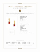 1.33 Ct.Tw. Ruby Natural Diamond Pave Earrings, 14K Yellow Gold Scan Report