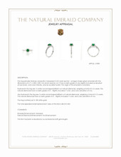 0.53 Ct. Emerald and Natural Diamond Pave Ring, 18K White Gold Appraisal