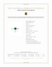0.53 Ct. Emerald and Natural Diamond Pave Ring, 18K White Gold Scan Report