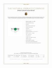 0.77 Ct. Emerald and Natural Diamond Pave Ring, 18K White Gold Scan Report