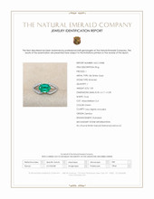 1.00 Ct. Emerald and Natural Diamond Pave Ring, 18K White Gold Scan Report