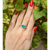 1.00 Ct. Emerald Natural Diamond Pave Ring, 18K White Gold Life Style