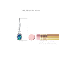 0.72 Ct.Tw.Total Carat Weight Opal Bezel Earrings, 14K White Gold Image