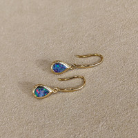 0.48 Ct.Tw. Opal Bezel Earrings, 14K Yellow Gold Image