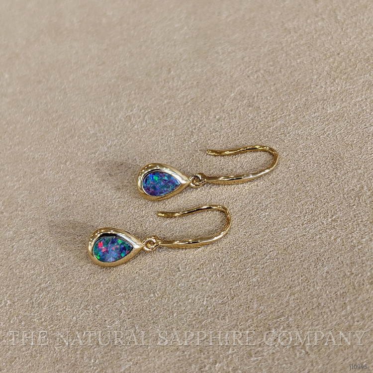 0.48 Ct.Tw. Opal Bezel Earrings, 14K Yellow Gold