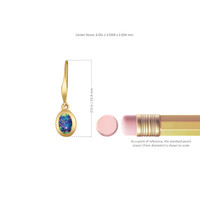 0.74 Ct.Tw. Opal Bezel Earrings, 14K Yellow Gold Image