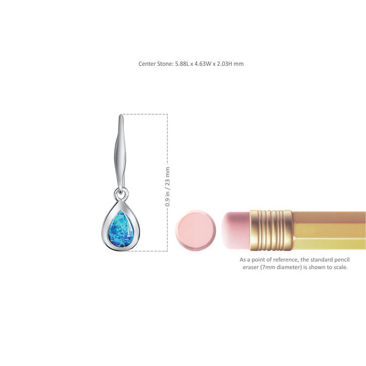 0.47 Ct.Tw. Opal Bezel Earrings, 14K White Gold