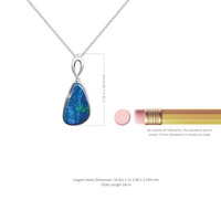 2.77 Ct. Blue Opal Bezel Pendant, 14K White Gold Image