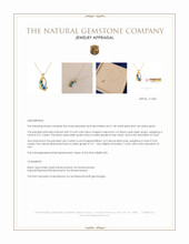 0.21 Ct. Multi Color Black Opal (Dark Opal) and Natural Diamond Pave Pendant, 14K White & Yellow Appraisal