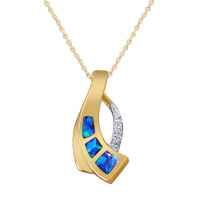 0.21 Ct. Opal 14K White & Yellow pendant
