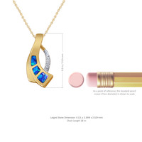 0.21 Ct. Opal Natural Diamond Pave Pendant, 14K White & Yellow Image