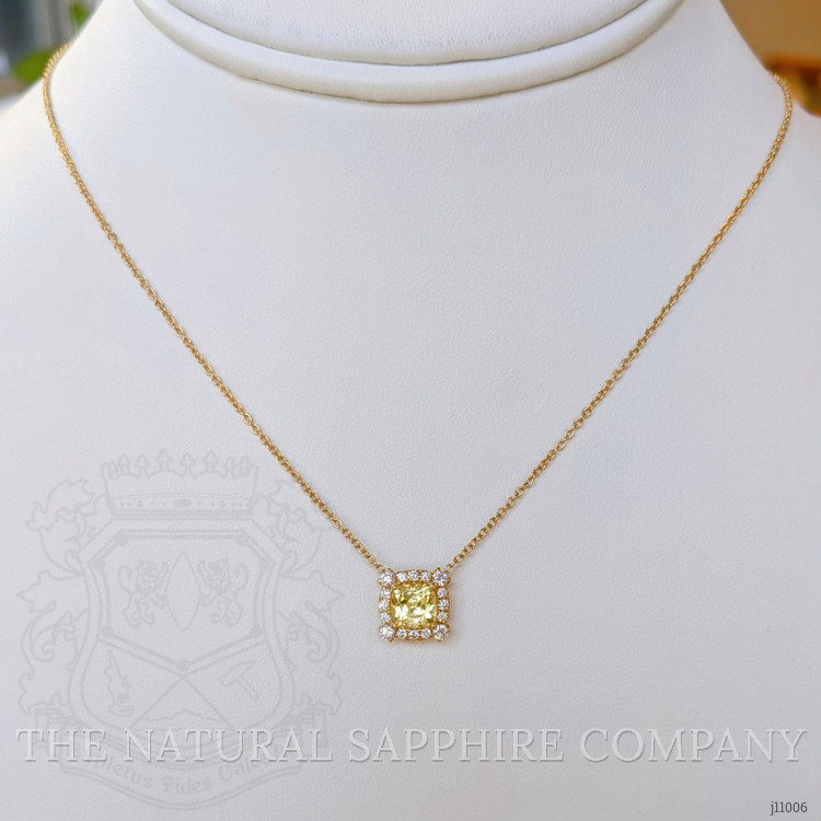 1.33 Ct. Yellow Sapphire and Natural Diamond Pave Necklace, 14K Yellow Gold