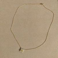 1.33 Ct. Yellow Sapphire and Natural Diamond Pave Necklace, 14K Yellow Gold Image