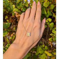 1.33 Ct. Yellow Sapphire and Natural Diamond Pave Necklace, 14K Yellow Gold Life Style