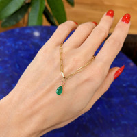 0.75 Ct. Emerald Accent Stones Necklace, 14K Yellow Gold Life Style