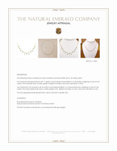 0.69 Ct. Emerald and Natural Diamond Pave Necklace, 14K Yellow Gold Appraisal