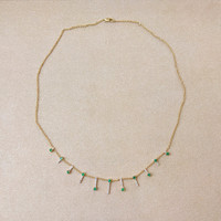 0.69 Ct. Emerald Natural Diamond Pave Necklace, 14K Yellow Gold Image