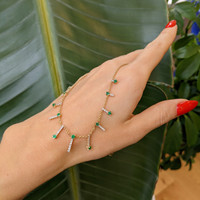 0.69 Ct. Emerald Natural Diamond Pave Necklace, 14K Yellow Gold Life Style