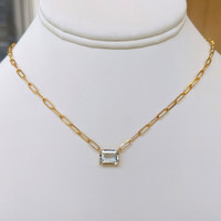 1.62 Ct. Aquamarine 14K Yellow Gold necklace