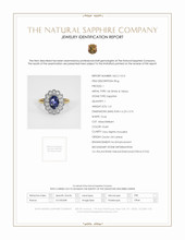 1.61 Ct. Violet Sapphire and Natural Diamond Halo Ring, 14K White & Yellow Scan Report